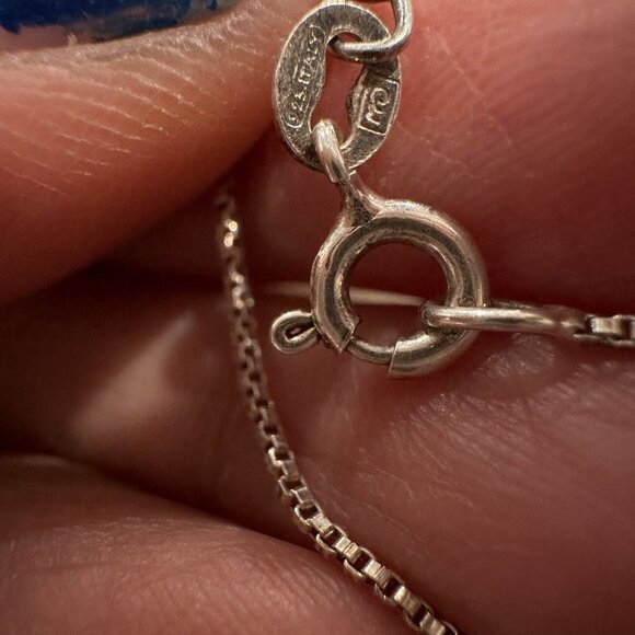 VTG Sterling Silver 17" Necklace Heart Pendant Open Scroll Work Sign Italy 7.8 g - Picture 4 of 10